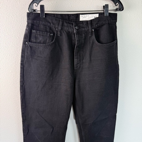 NWOT Rag & Bone Alex High-Rise Straight-Leg Jeans Black Denim Women’s Size 31 - Picture 5 of 14